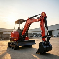 Mini-excavatrice d'usine 2T 3.5T avec boîte de vitesses Eaton, accessoires tarière et marteau, norme EURO5 pour travaux agricoles, de tranchées et de fondations
