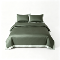 Parure de lit 100S en coton satiné pour lit King/Queen, motif ruban, drap-housse pour l'hiver, magnifique ensemble de draps complets