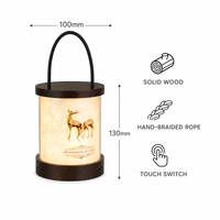 Lampe de chevet LED rechargeable tactile à intensité variable en bois, décoration d'intérieur, cadeau de fête, chambre à coucher, jardin, vente en gros OEM ODM