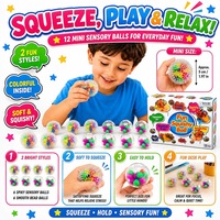 Lot de balles sensorielles TPR colorées anti-stress pour enfants de 5 à 7 ans et adultes