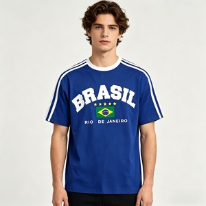 <span class=keywords><strong>Camiseta</strong></span> Deportiva Casual a Rayas Clásica y Cómoda con Estampado de la Bandera de la Selección Nacional de Fútbol de <span class=keywords><strong>Brasil</strong></span>, Río de Janeiro, para Hombre - Product Image 4