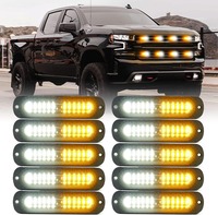 Kit de feux stroboscopiques d'urgence YM-Ebright Amber 12 LED 12-24V DC 3000 Lm, montage encastré sur surface, feux de signalisation latéraux, feux de signalisation de danger