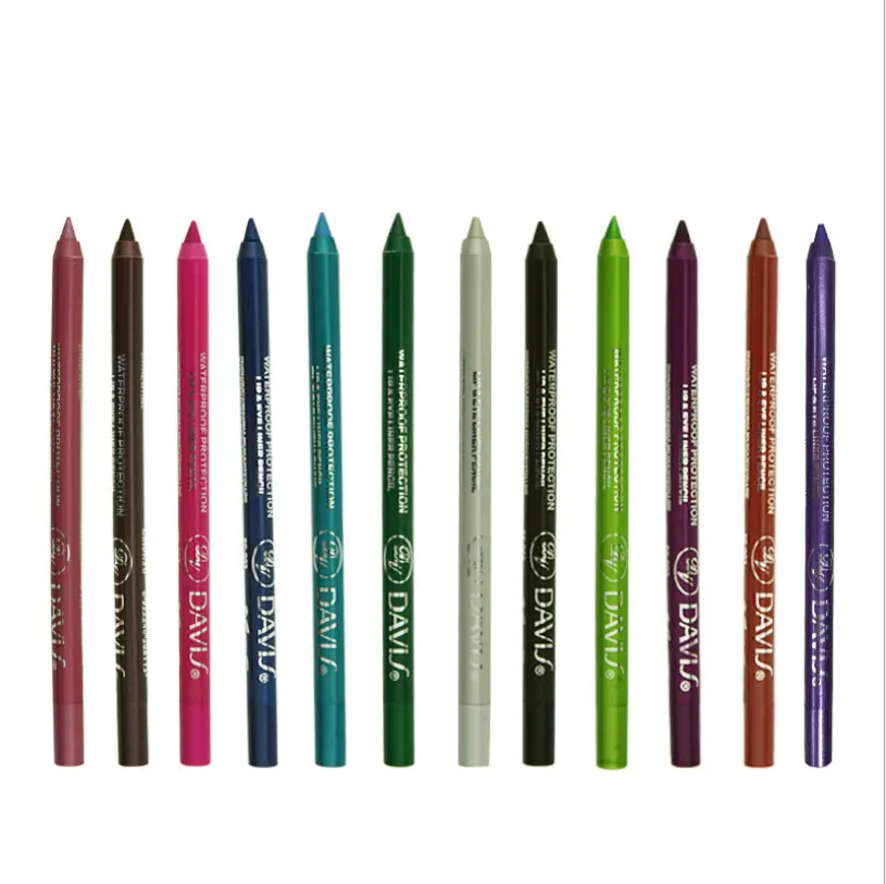 निजी लेबल 25 रंग वर्णक निविड़ अंधकार होंठ और आई लाइनर पेन लिपलाइनर आईलाइनर पेंसिल