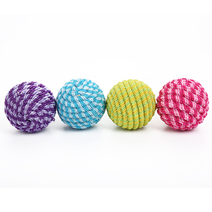Colorful Eco-Friendly <b>Interactive</b> Cotton Rope <b>Cat</b> Ball for <b>Cat</b> Chew Tooth Cleaning <b>Toy</b> - Product Image 2