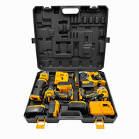 Ensemble d'outils électriques industriels : Perceuse sans balais, Clé à chocs, Scie sauteuse, Mallette de transport, Batterie au lithium pour usage intensif