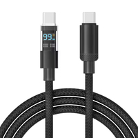 Câble de charge rapide avec écran LED pour iPhone Huawei Xiaomi 65W USB-C vers C / 100W USB-A vers C 1M 2M
