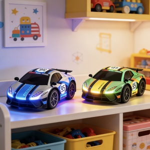 Auto da Corsa RC in Scala 1:24, 2 Opzioni <span class=keywords><strong>di</strong></span> Colore, Luci LED Fantastiche, Telecomando a 4 Canali con Portata <span class=keywords><strong>di</strong></span> 30m, Giocattolo Educativo Elettrico per Regali - Product Image 6