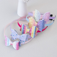 Paillettes bandeau bijoux pour enfants arc bandeau couleur cheveux accessoires en gros enfants bijoux fête mignon