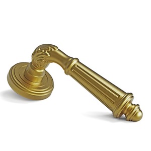 Manija de Puerta en Oro Cepillado con Diseño Simétrico para Entrada de Apartamentos y Hoteles, Mecanismos de Cerradura y Herrajes - Product Image 2