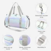 Sac de sport OEM de haute qualité, irisé, pour femmes et hommes, imperméable, avec compartiment à chaussures, pour le fitness, les sports et les voyages