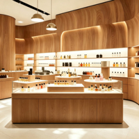 Vitrines de présentation de cosmétiques de luxe abordables, armoires à parfums modernes, armoires de rangement et de présentation pour la vente au détail, design d'intérieur