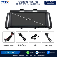 Système Linux Écran tactile 8,8 pouces Affichage stéréo pour BMW X3 X4 F25 F26 CIC NBT CarPlay sans fil Android Auto Lecteurs de voiture BT