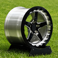 Jantes de course en aluminium forgé noir brillant à 5 branches fraîchies 17*10 5*115 5*120.65 avec beadlock, compatibles Challenger Corvette
