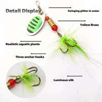 Leurre de pêche ALPHA Feather Metal Topwater Baits 6cm/3.3g pour la pêche au black-bass, à la truite, au saumon et aux poissons d'eau salée - Leurre dur avec hameçons