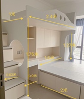 Lit superposé en bois massif multicouche personnalisé, écologique, pour enfants, avec design haut-bas à niveaux séparés, pour chambre et appartement