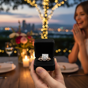 แหวนเพชร JC Diamond LR6 ทองคำขาว 14K เพชรธรรมชาติทรงบริลเลียนต์ 0.33 กะรัต รับรองโดย IGI แหวนหมั้นและแต่งงานสำหรับผู้หญิง - Product Image 3