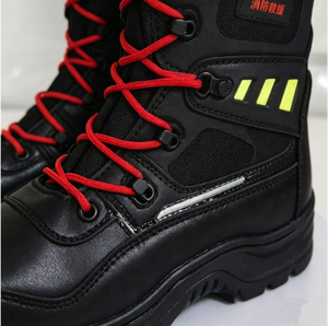 Bottes de sauvetage incendie avec semelles intérieures anti-perforation en fibre complexe, imperméables et antidérapantes pour chaussures de sécurité de travail en extérieur - Product Image 4