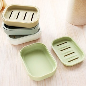 Japanese Style Soap Dish Rectangular PP Medium With Lid Drainable Soap Tray For Bathroom Use - Product Image 2