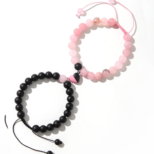 Foto del producto incluida: Pulsera de piedra Jet Stone con energía de llama doble para tiendas de regalos, para hombres y mujeres, con informe de materiales. - Product Image 3