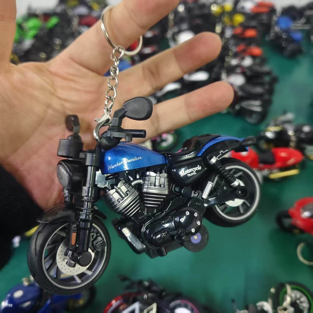 -2 moto de retour en alliage bleu