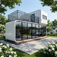 Maison conteneur modulaire intelligente et contemporaine en acier de 20 ou 40 pieds, préfabriquée de luxe pour bureau, studio ou chalet de vacances
