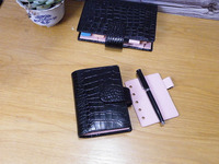 Planificateur de reliure A6 A7 motif crocodile personnalisé court longueur anneau de feuilles mobiles portefeuille fermeture à bouton Logo personnalisé portable