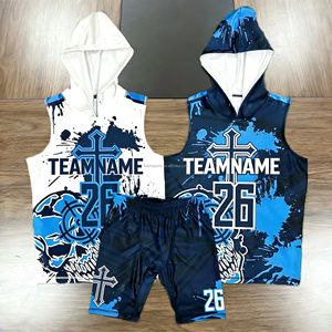 FQ Diseño Personalizado Faith Cross 7 on 7 Sudadera con Capucha sin Mangas <span class=keywords><strong>de</strong></span> Compresión Transpirable Estampada, Conjunto <span class=keywords><strong>de</strong></span> Fútbol Americano <span class=keywords><strong>de</strong></span> Bandera Cristiano 7v7 Ice Creammm - Product Image 5