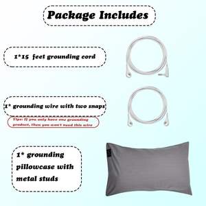 95% <span class=keywords><strong>coton</strong></span> + 5% argent mise à la terre drap de lit <span class=keywords><strong>taie</strong></span> d'oreiller avec cordon conducteur reine taille 51*76cm - Product Image 5