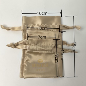 Large Vintage Satin Drawstring Pouches for Makeup-Soft Fabric Glossy Silk Stain Packaging Bag with Custom Size - Product Image 3