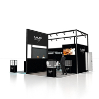 Stand d'exposition réutilisable rétroéclairé au design moderne, stand portable pour salon professionnel
