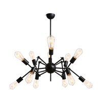 Lustre suspendu décoratif moderne en fer pliable en forme d'araignée à 6, 8, 12, 16 ou 18 têtes LED