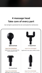 Pistola de masaje de percusión de 4 cabezales, masajeador corporal de tejido profundo de mano para relajación vibratoria de alta Rpm - Product Image 2