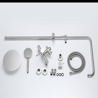 Robinet de salle de bain moderne en acier inoxydable Foshan, ensemble de douche rond SUS304, mitigeur 2 trous avec douchette
