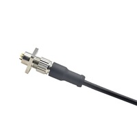 Connecteur circulaire M12 à montage sur bride carrée, prise de panneau à souder, étanche IP67/IP68, 3 contacts plaqués or, mâle/femelle