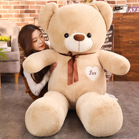 Ours en peluche géant souriant avec pull et nœud papillon, pour couple, mariage, cadeau pour amoureux et enfants