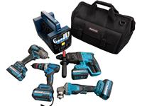Kit combiné d'outils électriques multifonctions sans fil 21V à batterie lithium, pour usage industriel et domestique, construction métallique durable, coffret rigide