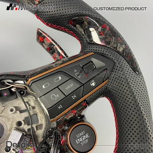 <span class=keywords><strong>Volante</strong></span> de Fibra de Carbono Forjado Rojo Personalizado con Pantalla LED para <span class=keywords><strong>Seat</strong></span> Cupra <span class=keywords><strong>Leon</strong></span> ST Formentor VZ Tavascan Born Ibiza <span class=keywords><strong>FR</strong></span> - Product Image 4