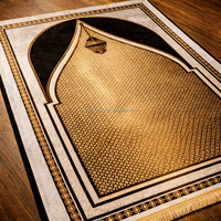 Tapis de prière islamique moderne en polyester lavable antidérapant de qualité supérieure pour la maison et la mosquée, vente en gros