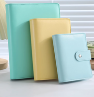 Carnet de budget à anneaux en cuir PU couleur macaron, format A5/A6, pour feuilles mobiles