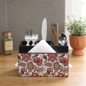 Porte-couverts multifonction en bois artisanal imprimé sur mesure en MDF, boîte d'organisation de cuisine moderne pour table, Falak World Export - Product Image 1