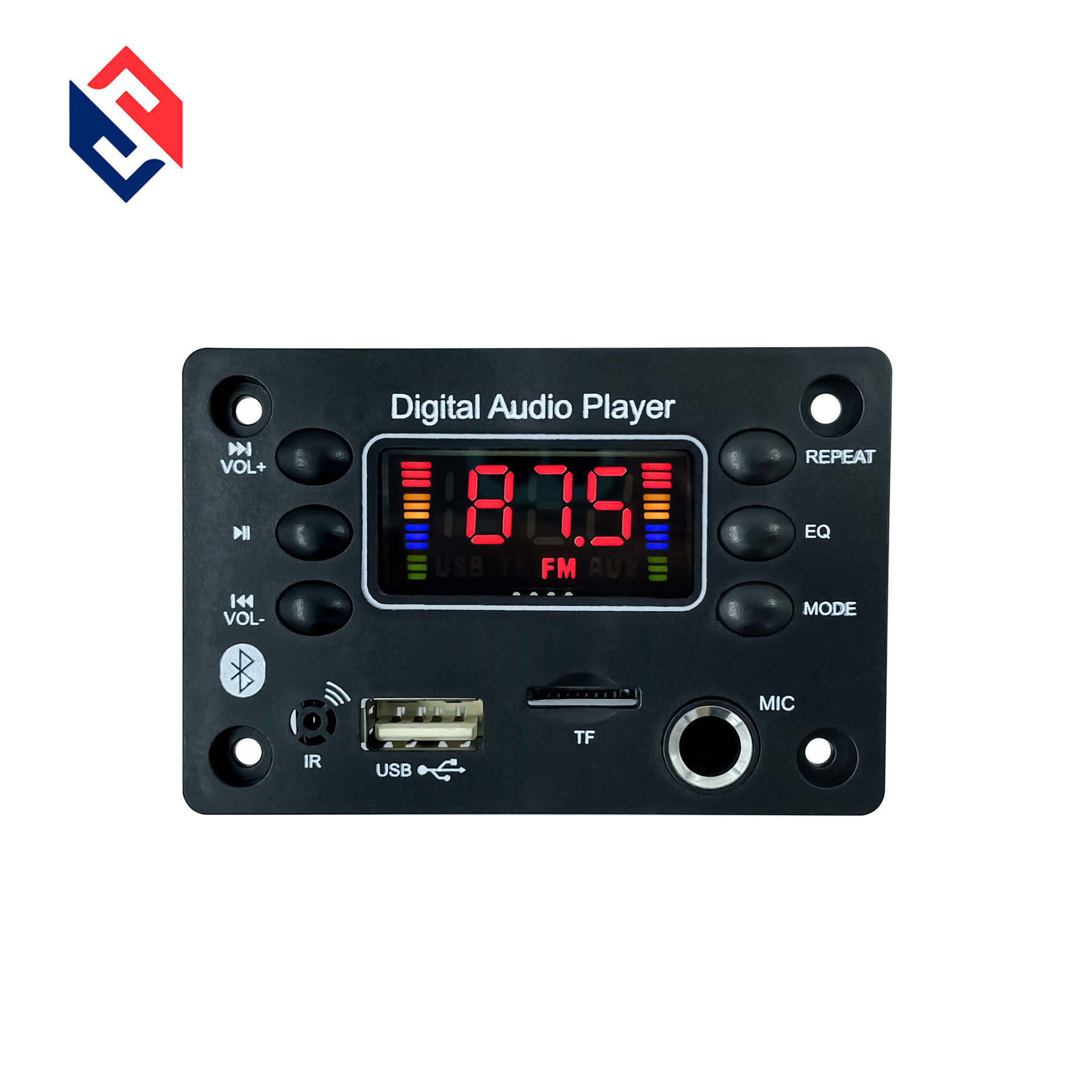 Rádio fm 12v usb mp3, módulo decodificador de som para mp3 player