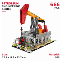 Juego de Bloques de Construcción de Máquina de Bombeo de Petróleo, 734 Piezas, Kit de Modelo de Ingeniería STEM, Juguete Educativo de Construcción para Niños