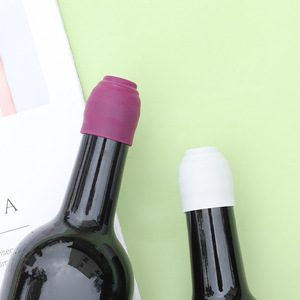 Tapón de silicona para vino con cierre hermético, color rojo oscuro, reutilizable, para almacenamiento de vino - Product Image 2
