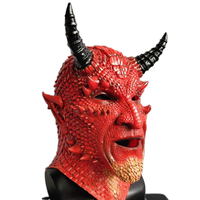 Coffre-fort Non toxique Diablo Belial Casque Réaliste le Seigneur des Mensonges Belial Masque Mal Effrayant Démon Masque Halloween Jeu Maniac Cosplay