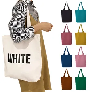 Custom Bolsas De Tela Printing Eco Recycled Cotton Canvas Tote Shopping Bags With Custom Printed Logo
