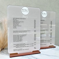 Prix Menu des Services Acrylique Liste de Prix Signe Affichage Entreprise Signalisation Business Prix Menu Signe Plaquure pour Café Pop-Up Shop