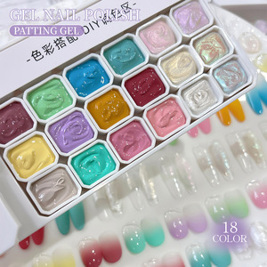 Gel de uñas efecto pudín de 18 cuadrículas sin necesidad de limpiar, gel espeso de alta pigmentación efecto ojo de gato Aurora para mezclar y crear degradados, venta al por mayor. - Product Image 3