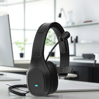 Headset Telepon Mono Nirkabel V5.0 dengan Peredam Kebisingan ENC untuk Call Center dan Pengemudi Truk