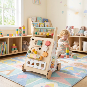 Centro de Actividades Montessori de Madera para Niños, Andador de Equilibrio, Carrito de Empuje, Juguetes para Bebés de 0 a 3 Años, Carga de 10 kg - Product Image 4