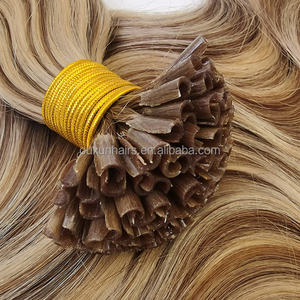 Extensiones de cabello de queratina preadheridas con punta en U de doble dibujado 100% cabello Remy al por mayor extensiones de uñas peruanas - Product Image 1